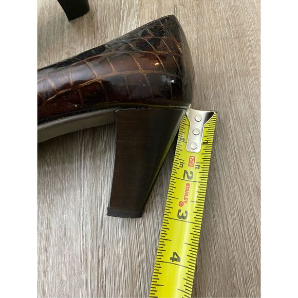 Amalfi by Rangoni Brown Animalprint Colorblock Heels Pumps, Size 8.5, MSRP $265 - Picture 7 of 9